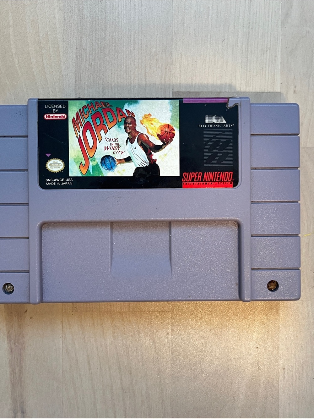 Super Nintendo Michael Jordan Chaos in the Windy City Game Cartridge - Gray
